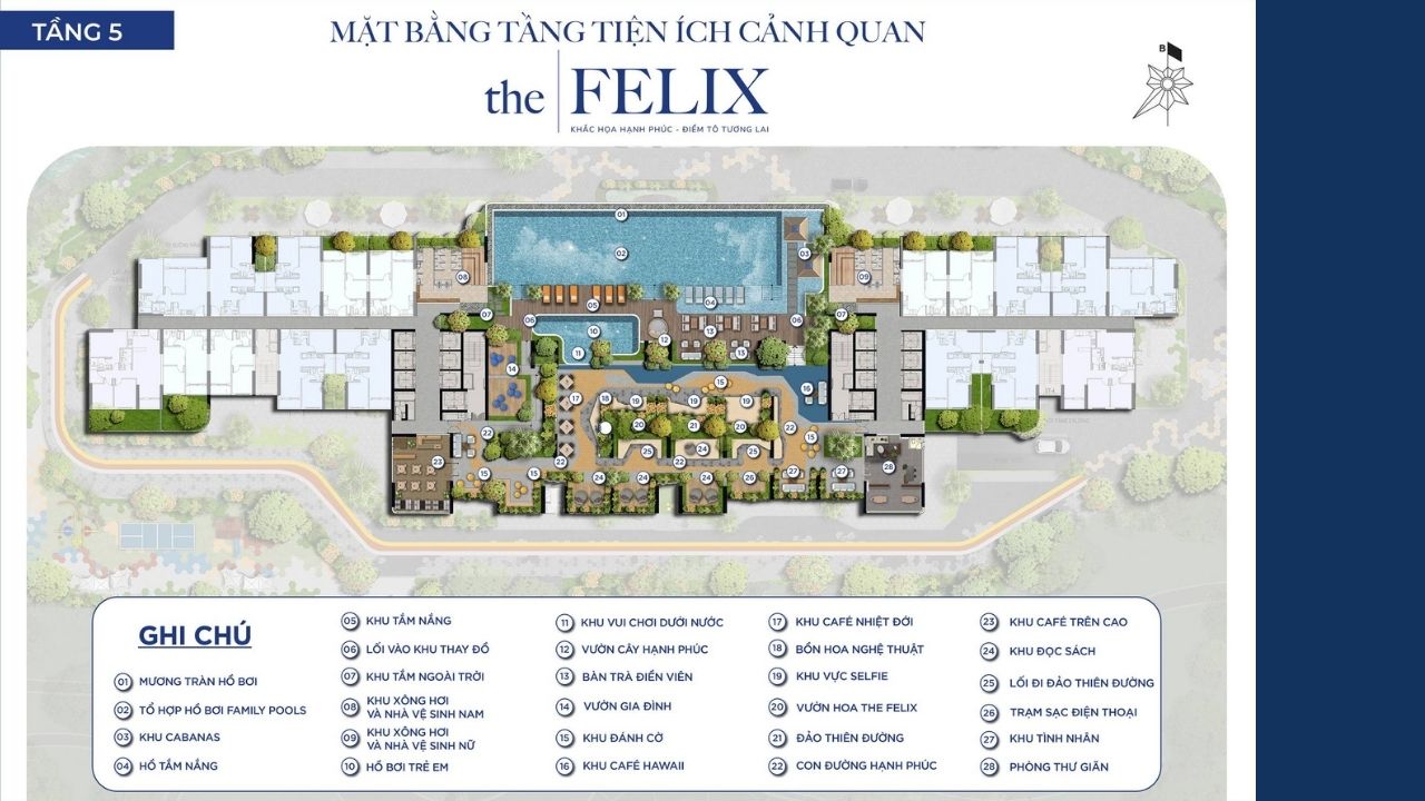 Mặt bằng tầng 05 căn hộ chung cư The Felix Thuận An