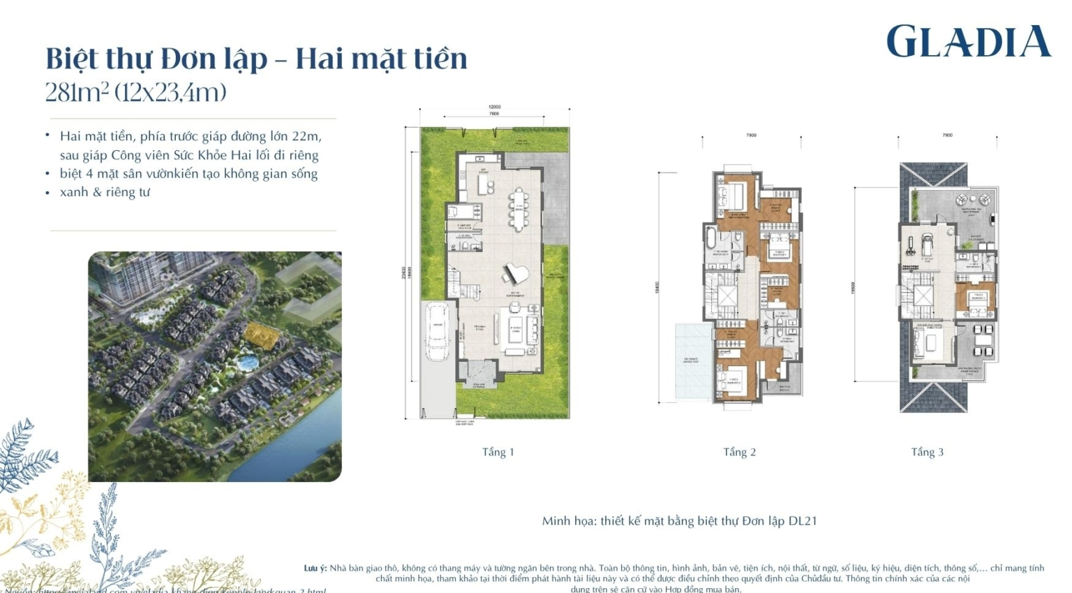 Thiết Kế Biệt Thự Đơn Lập Gladia by the Waters | Mẫu Biệt Thự Độc Bản