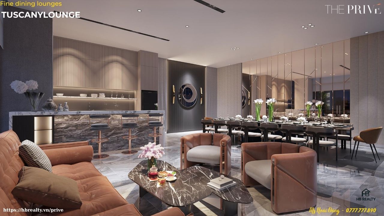 Tuscany Lounge: Không Gian Phòng Tiệc Ấm Cúng Mang Đậm Phong Cách Ý Lãng Mạn Tại The Privé Quận 2 Đất Xanh