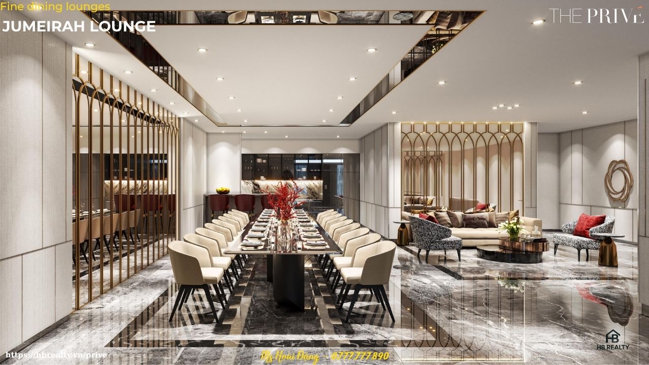 Jumeirah Lounge: Không Gian Phòng Tiệc Đẳng Cấp và Riêng Tư Cho Những Dịp Đặc Biệt Tại The Privé Quận 2 Đất Xanh