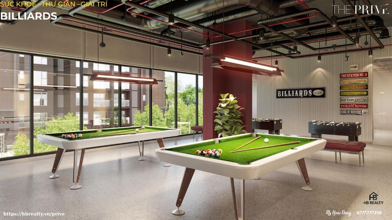 Khám Phá Tiện Ích Billiards Hiện Đại Cho Giây Phút Giải Trí Thú Vị Tại Dự Án Căn Hộ The Privé Quận 2 Đất Xanh