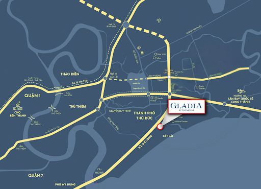 Vị Trí Gladia by the Waters | Đường Võ Chí Công, P. Bình Trưng, TP.HCM