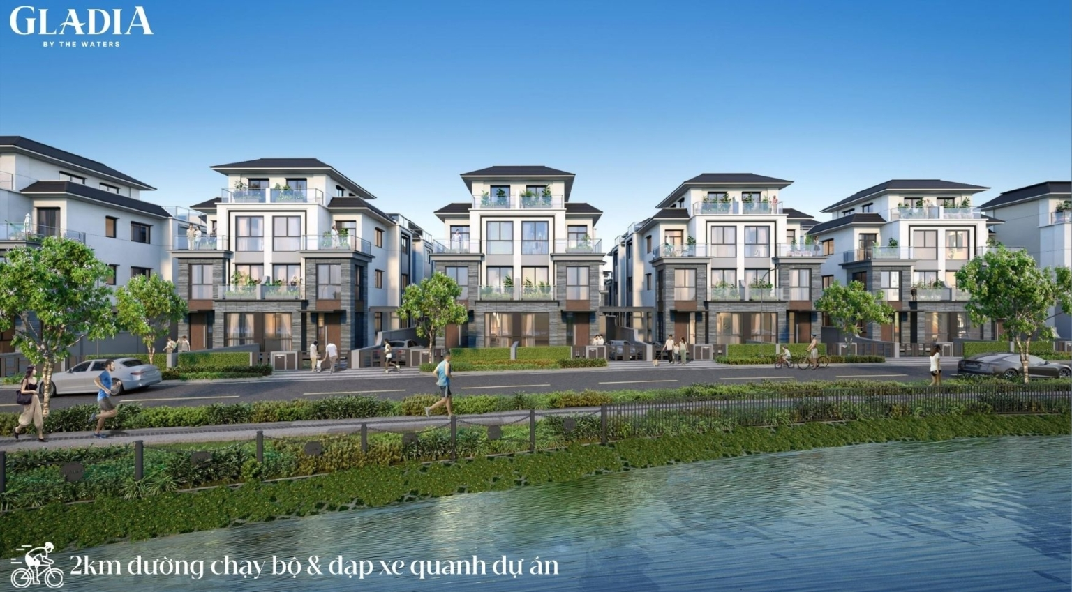 Đường Chạy Bộ & Đạp Xe 2km Tại Gladia by the Waters | Tiện Ích Sống Khỏe