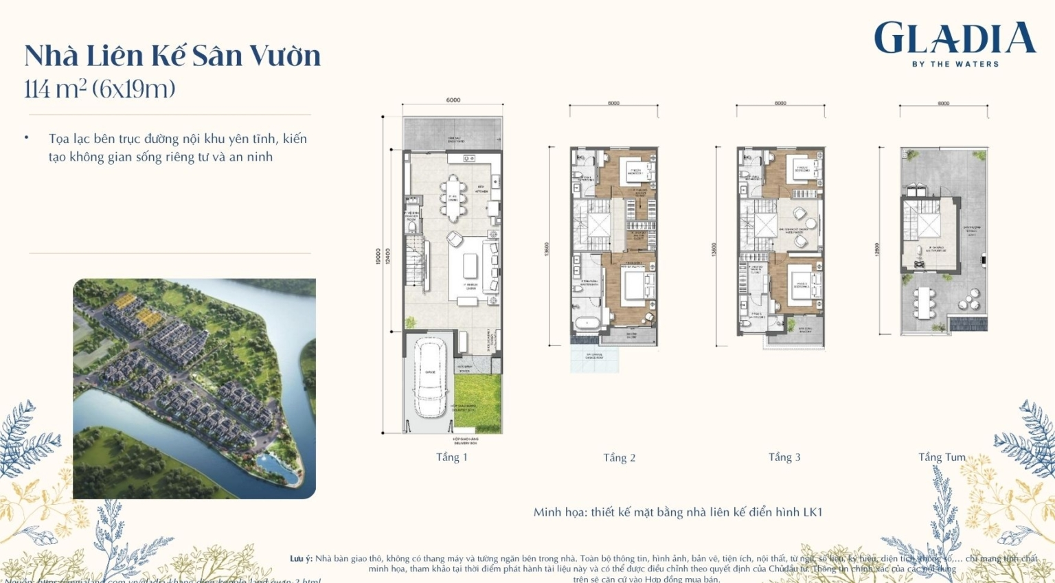 Thiết Kế Nhà Phố Gladia by the Waters | Mẫu Nhà & Mặt Bằng Chi Tiết