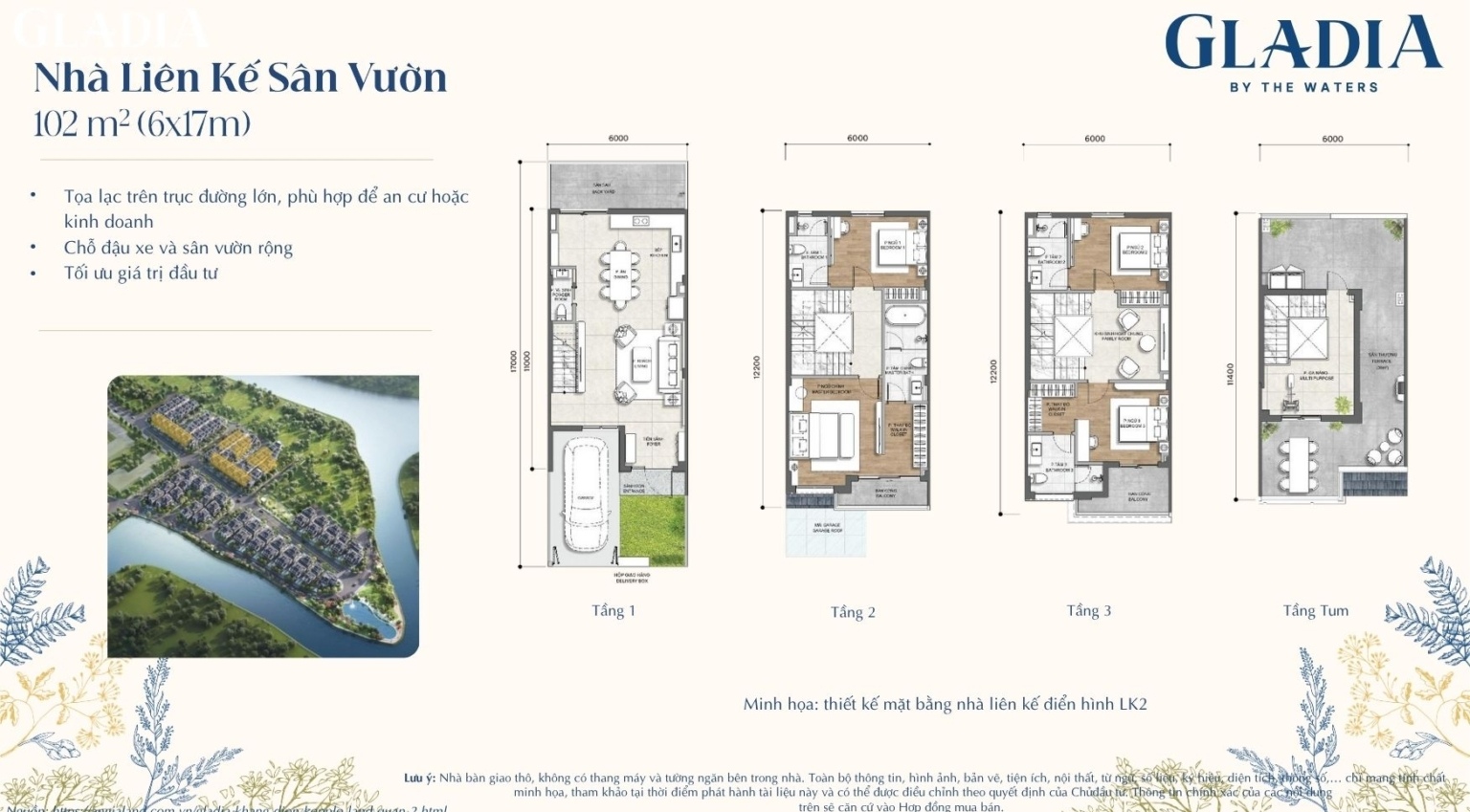 Thiết Kế Nhà Phố Gladia by the Waters | Mẫu Nhà & Mặt Bằng Chi Tiết