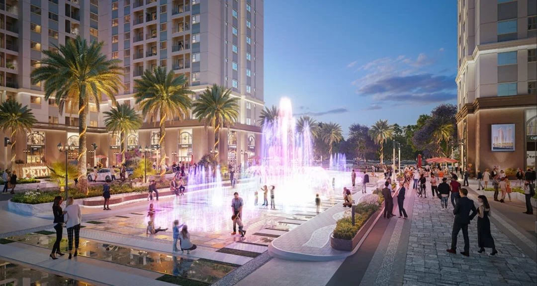 Quảng trường nhạc nước Khải Hoàn PrimeSky Garden: Khu vườn trên cao với tầm nhìn panorama tuyệt đẹp, mang đến không gian thư giãn lý tưởng.