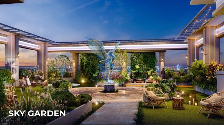 Sky Garden: Khu vườn trên cao với tầm nhìn panorama tuyệt đẹp, mang đến không gian thư giãn lý tưởng.