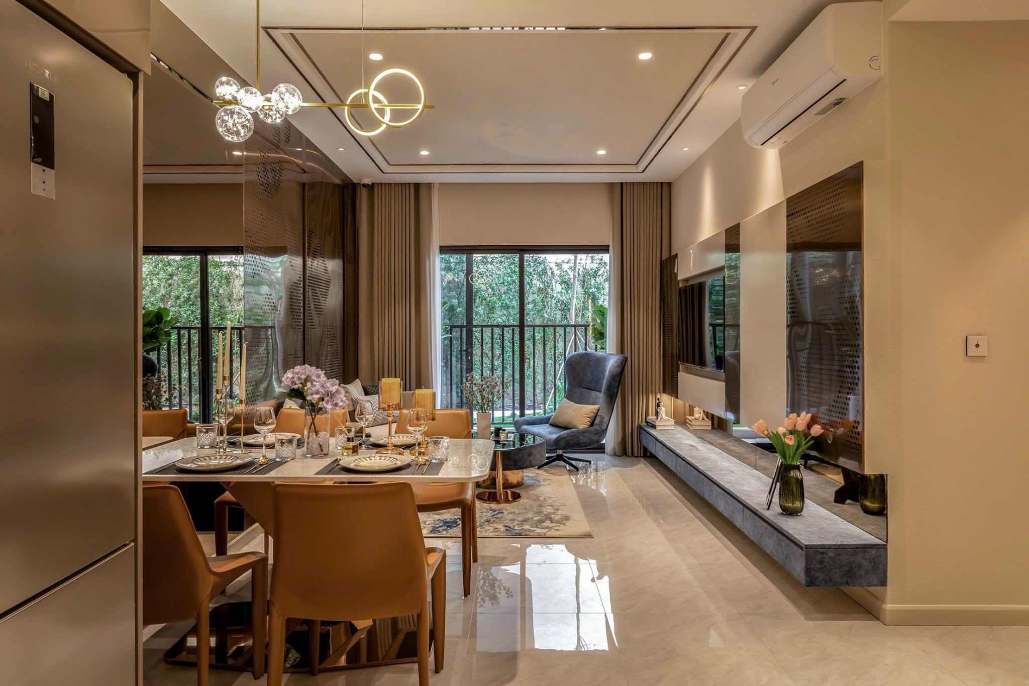 Nhà mẫu căn hộ Khải Hoàn Prime Nhà Bè – Phòng khách